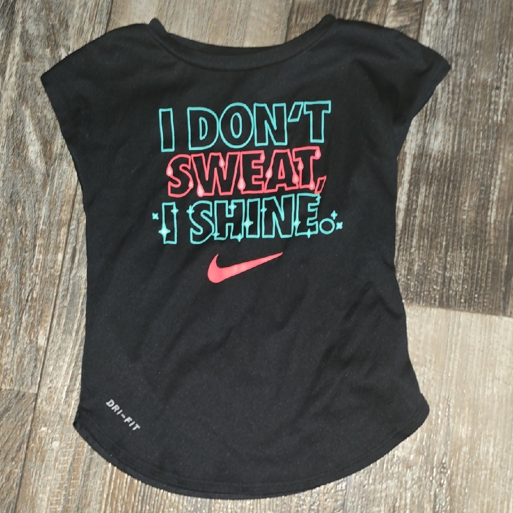 Nike Kids Black Tee with Red and Green Print